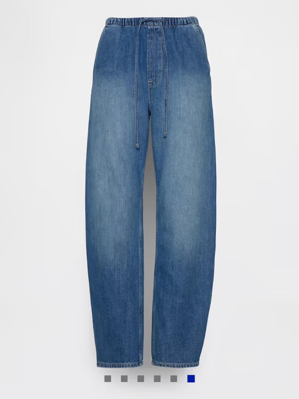 High-Rise Drawstring Barrel Jeans
